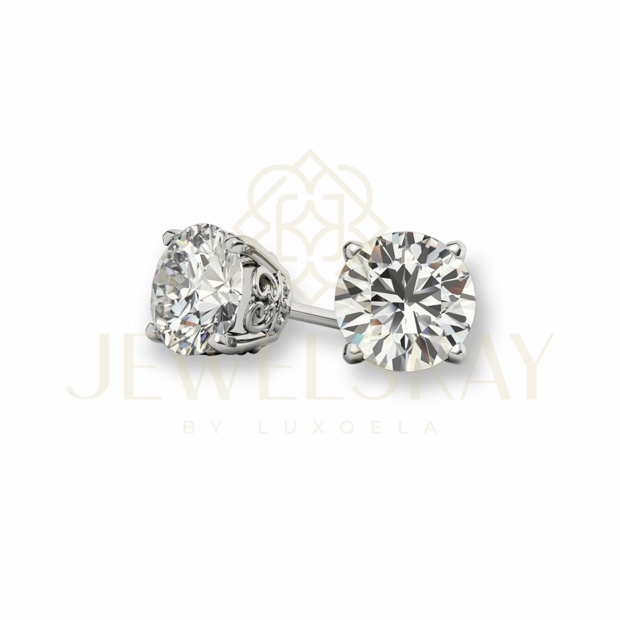 Throne Earrings Moissanite 2 CT - Diamond Look Anting Berlian Setting