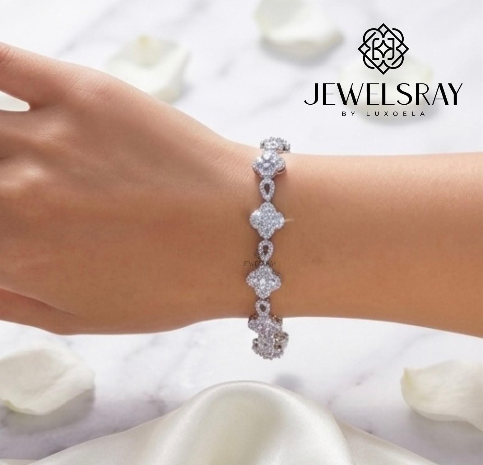 Gelang Pesta Yongin Bracelet Perhiasan Elegant Fancy Jewelry Wedding CZ Jewelsray Luxoela