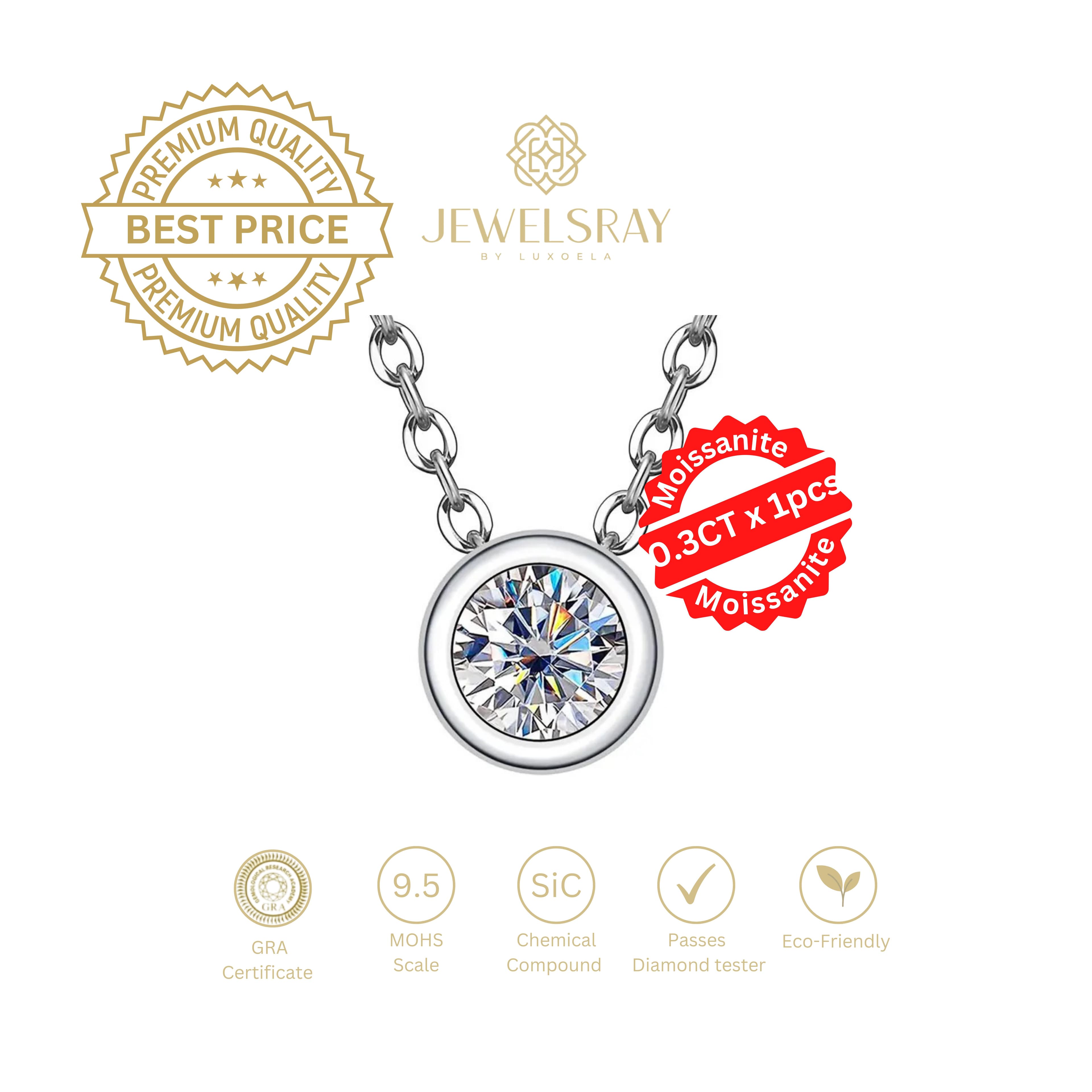 Kalung Lane Moissanite Necklace Diamond Look Lamaran Kawin Tunangan