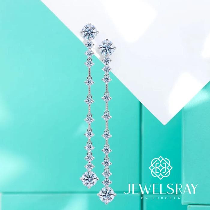 Anting Super Gillian Moissanite Earring Diamond Look Lamaran Kawin