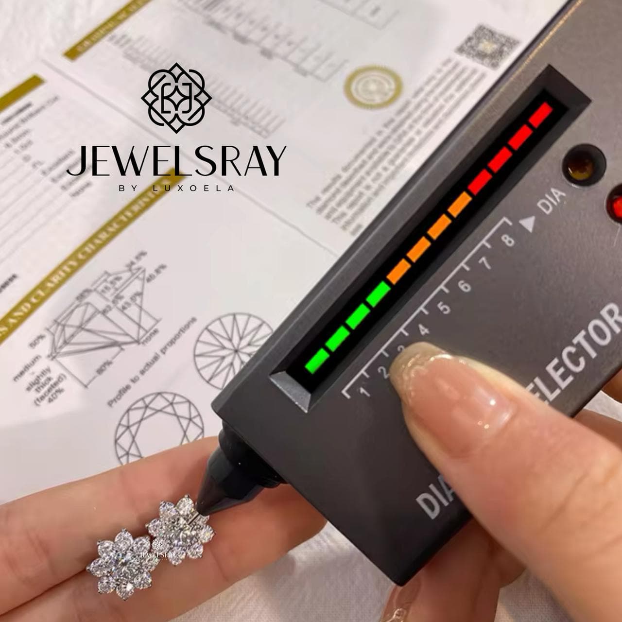 Azzure Earrings Moissanite - Diamond Look Anting Berlian Setting Gold