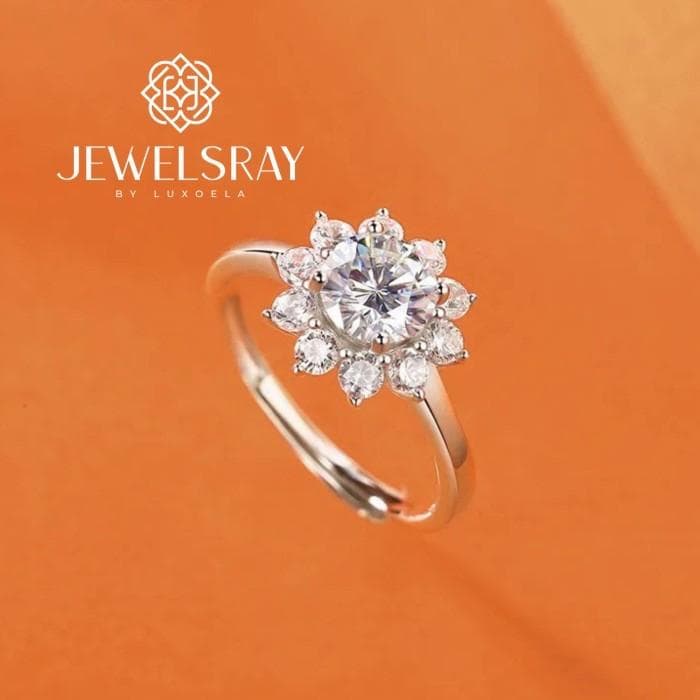 Azzure Ring Adjustable Moissanite - Diamond Look Cincin Kawin Berlian