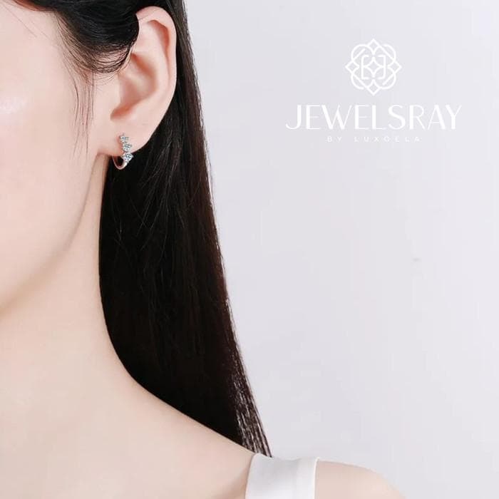 Anting Dorris Moissanite Earring Diamond Look Lamaran Tunangan Kawin