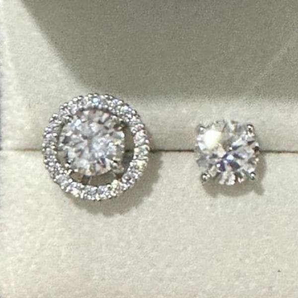 Anting Hermione New 2 in 1 Moissanite Earrings Perhiasan Elegant Solitaire Fancy Diamond Look Jewelry Kawin Tunangan Wedding Engagement Lamaran Married Bridal Jewelsray Permata