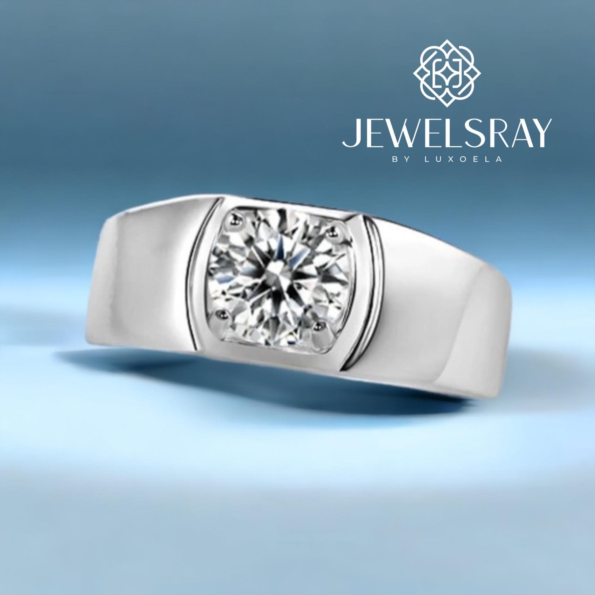 Cincin Pria Oliver Moissanite Man Ring Adjustable Elegant Fancy Ring