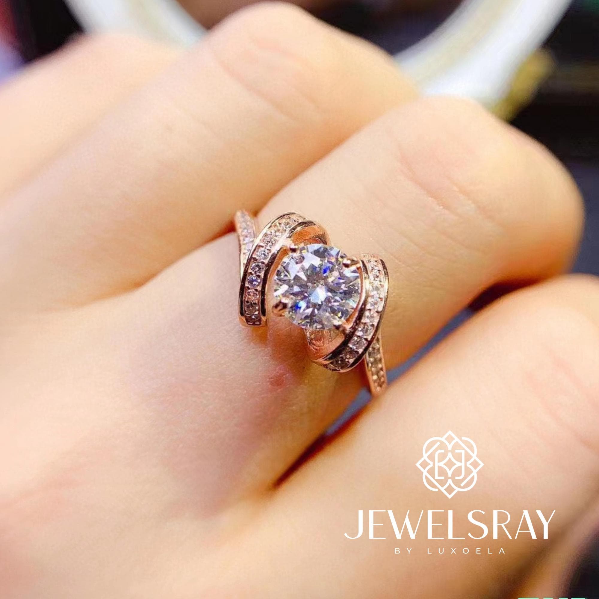 Cincin Kawin Sorel Moissanite Ring Adjustable Diamond Look Lamaran