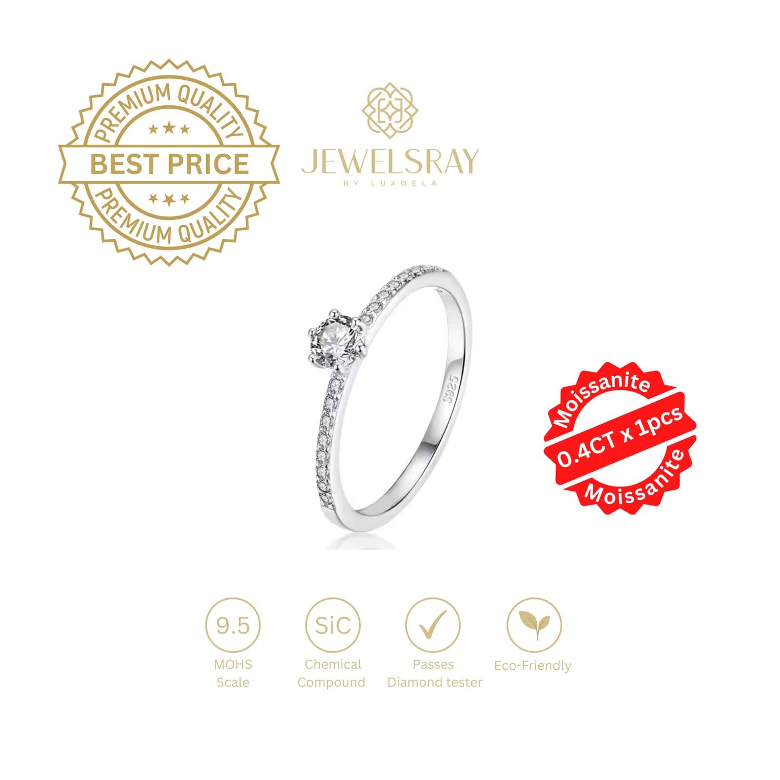 Mini Cerise Ring Moissanite Cincin Diamond Lamaran Kawin Tunangan Wedding Engagement Stack Ring Stacking Ring Cincin Stack Stacking