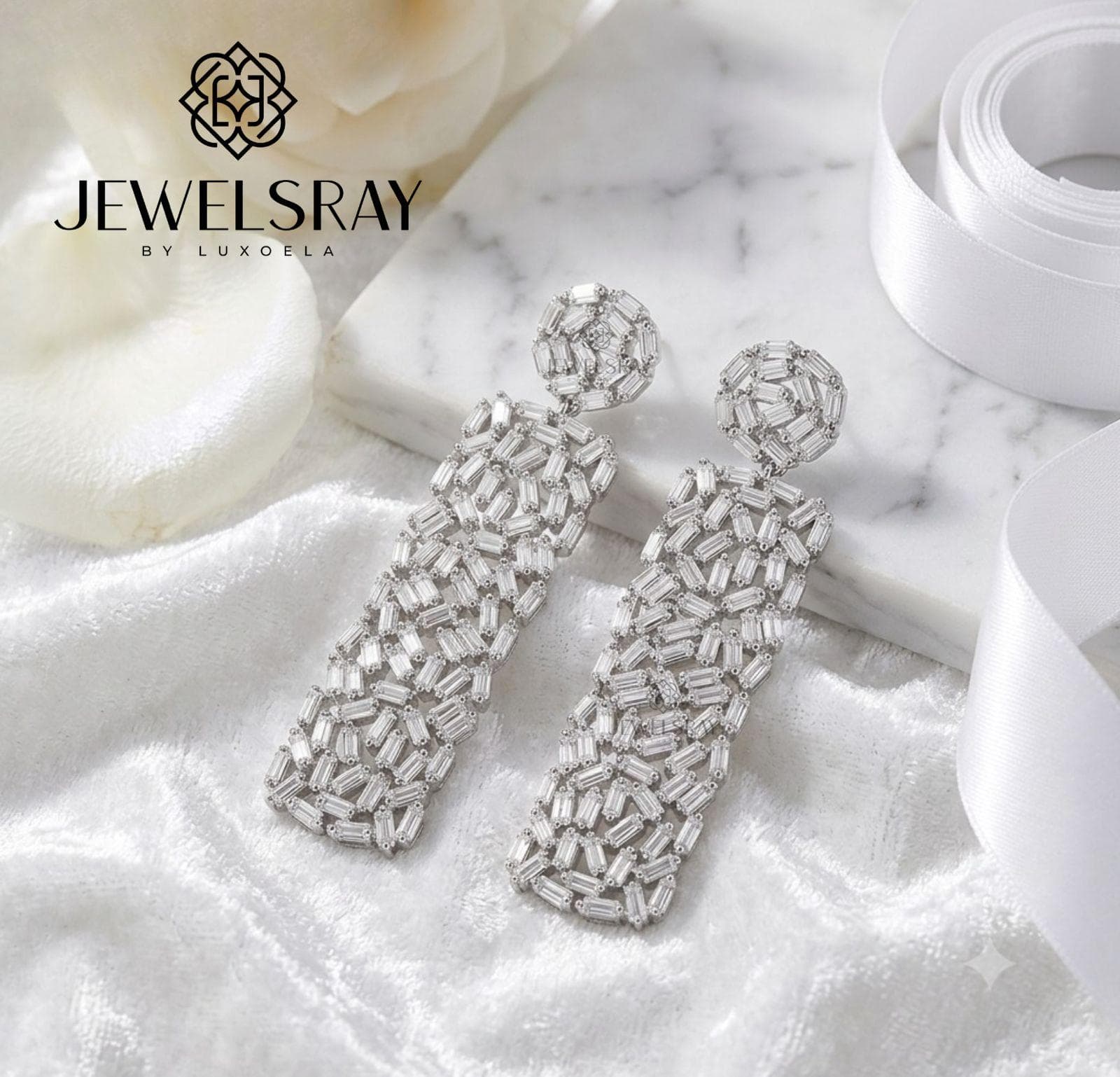 Anting Pesta Jeonju Earrings Perhiasan Tunangan Lamaran Kawin Fancy Wedding Elegant Engagement Married Bridal Jewelsray CZ Luxoela