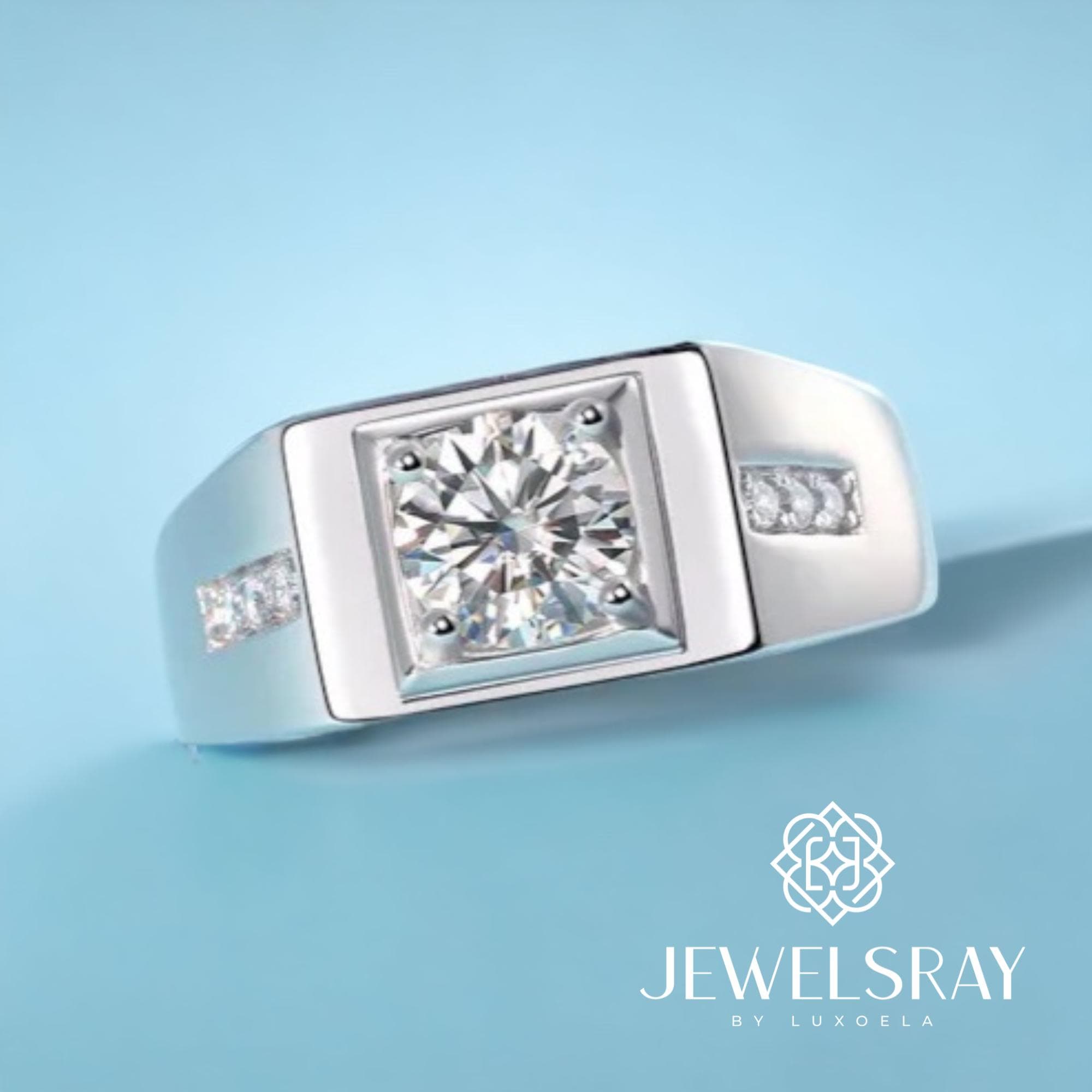 Cincin Pria Lavon Moissanite Man Ring Adjustable Elegant Fancy Ring