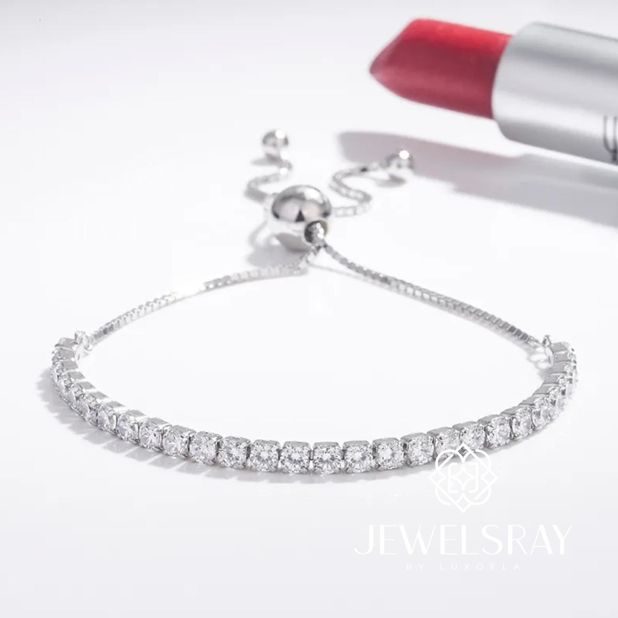 Gelang Tennis Athena Moissanite Bracelet Diamond Look Kawin Tunangan