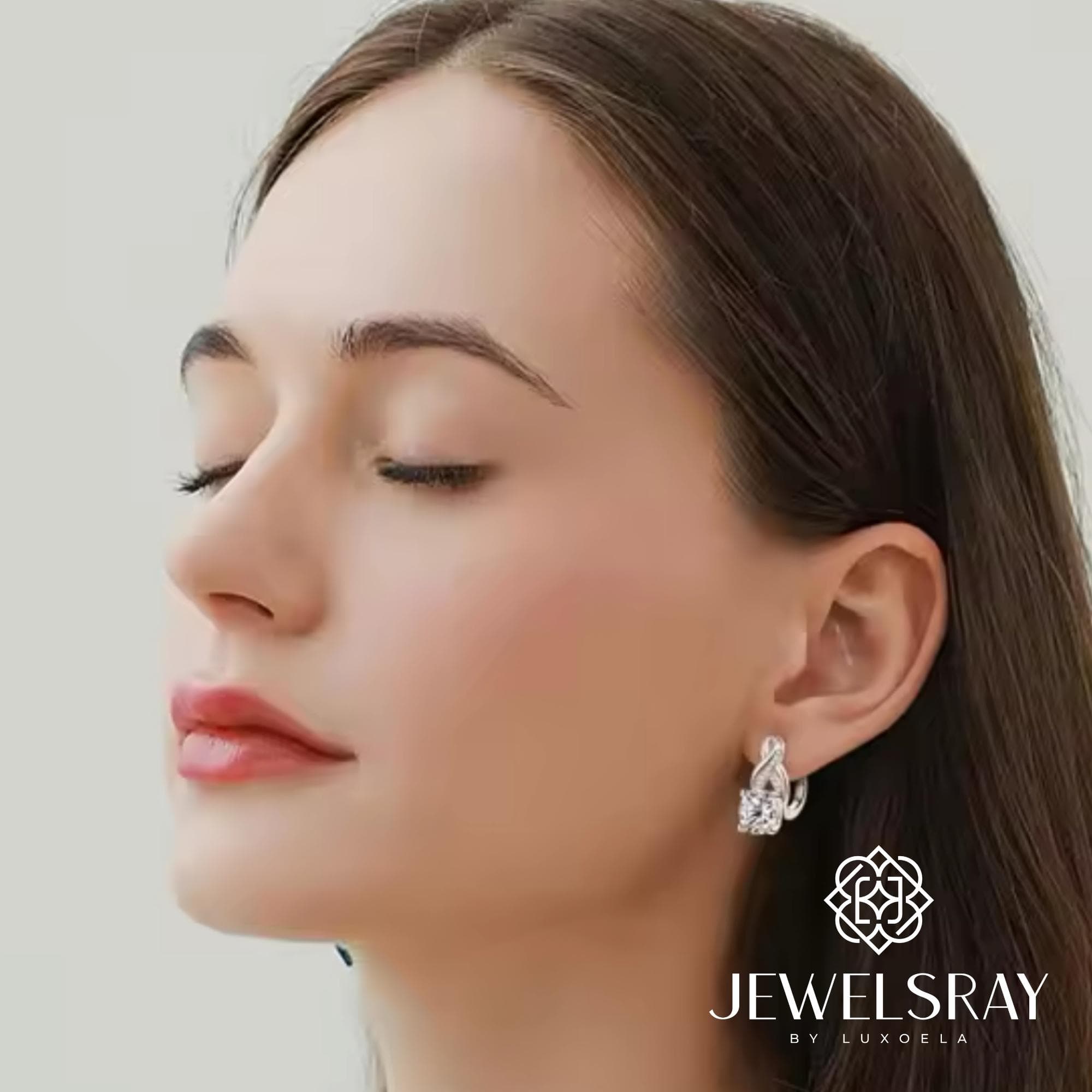 Anting Rosheuvel Moissanite Earrings Diamond Look Lamaran Kawin Tunangan