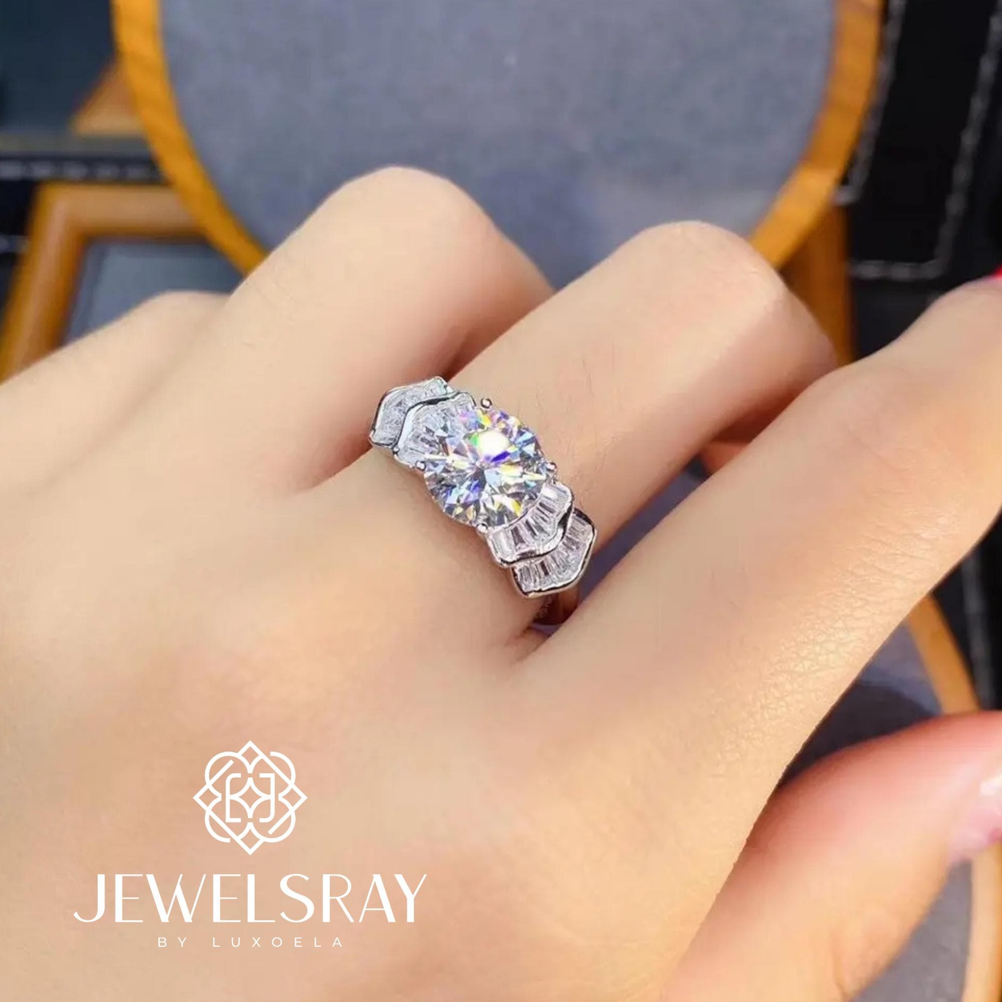 Cincin Kawin Chaniel Moissanite Ring Adjustable Diamond Look Lamaran