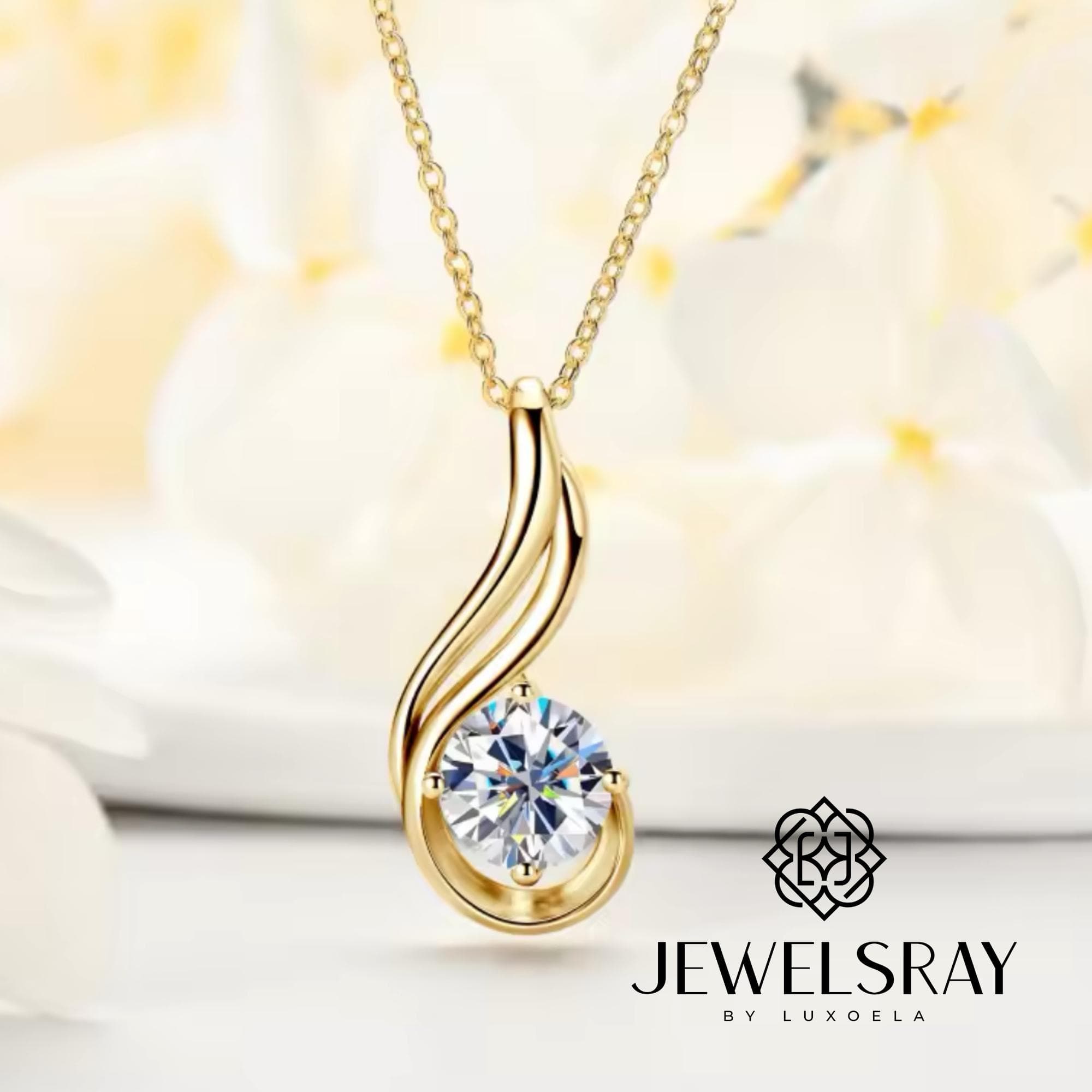 Melody Necklace - Moissanite Necklace Diamond Look Lamaran Kawin Tunangan