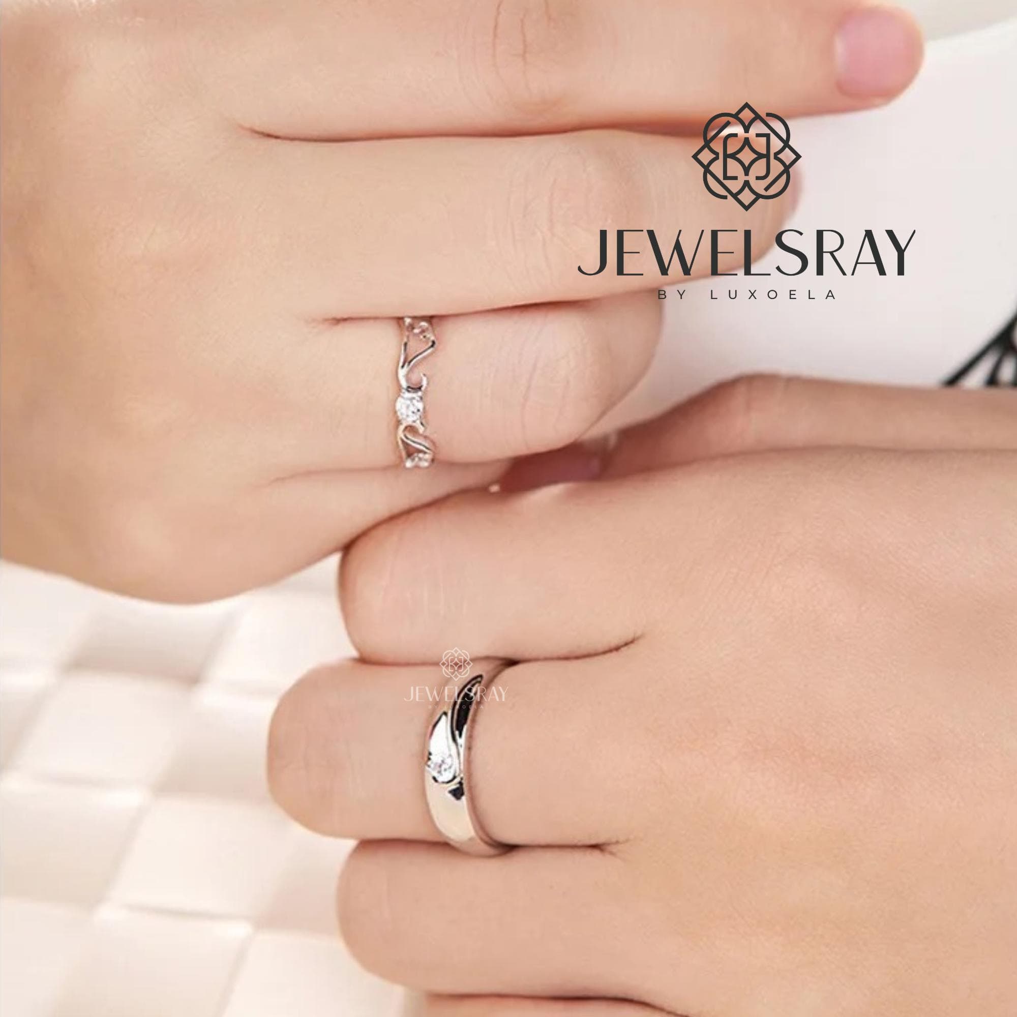 Godwin Couple Ring Moissanite Diamond Look Cincin Lamaran Tunangan