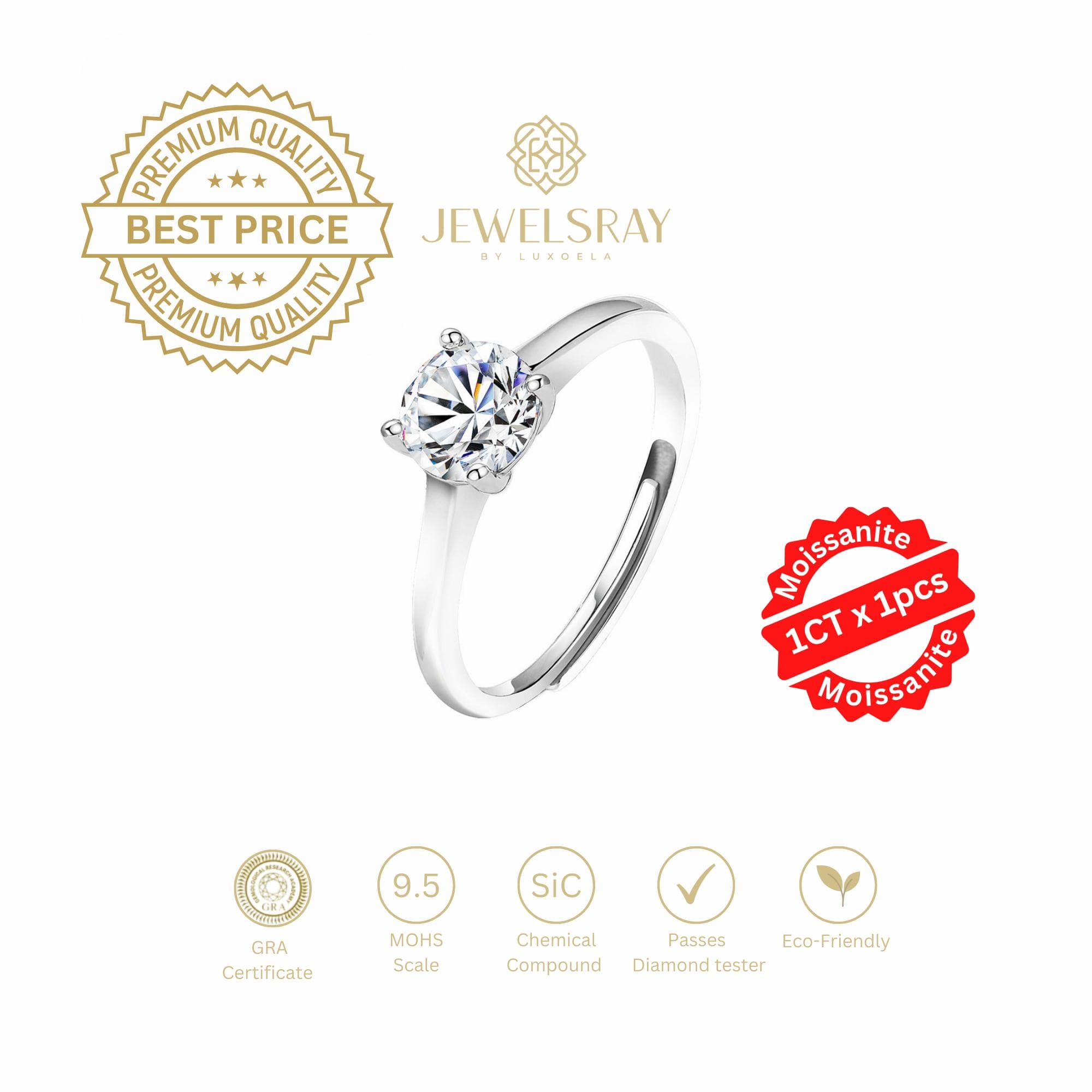 Cincin Kawin Blaine Moissanite Ring Fancy Cincin Tunangan Diamond Look