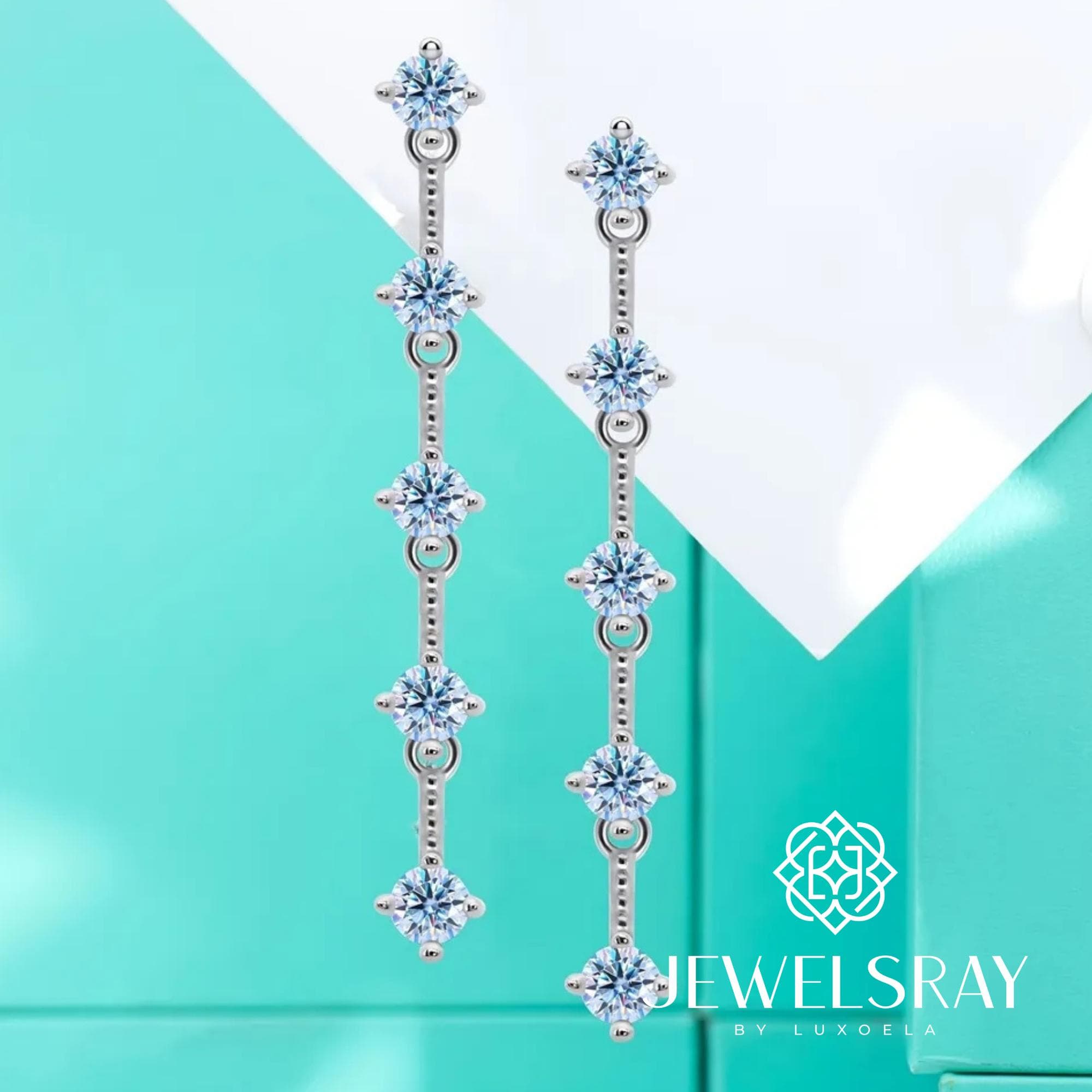 Anting Long Darcie Moissanite Earring Diamond Look Lamaran kawin