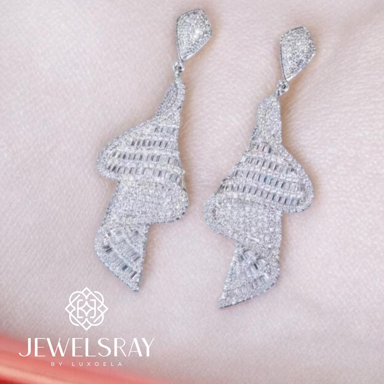 Anting Pesta Solana Earrings Perhiasan Tunangan Lamaran Kawin Fancy Wedding Elegant Engagement Married Bridal Jewelsray CZ Luxoela