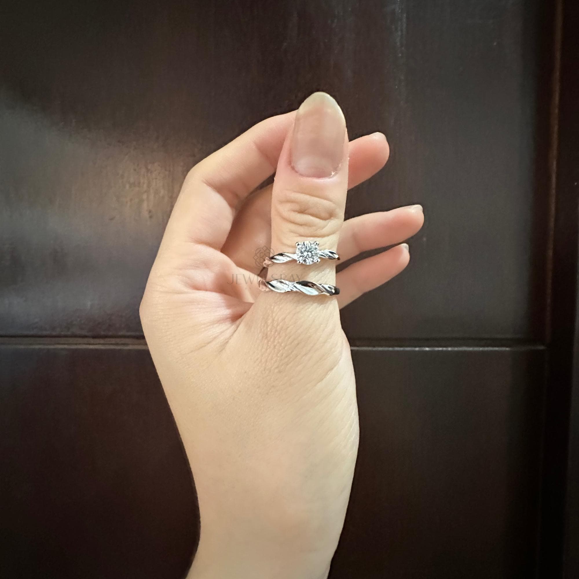 Damari Wedding ring Set Moissanite cincin Diamond Lamaran Kawin Tunangan Couple Set