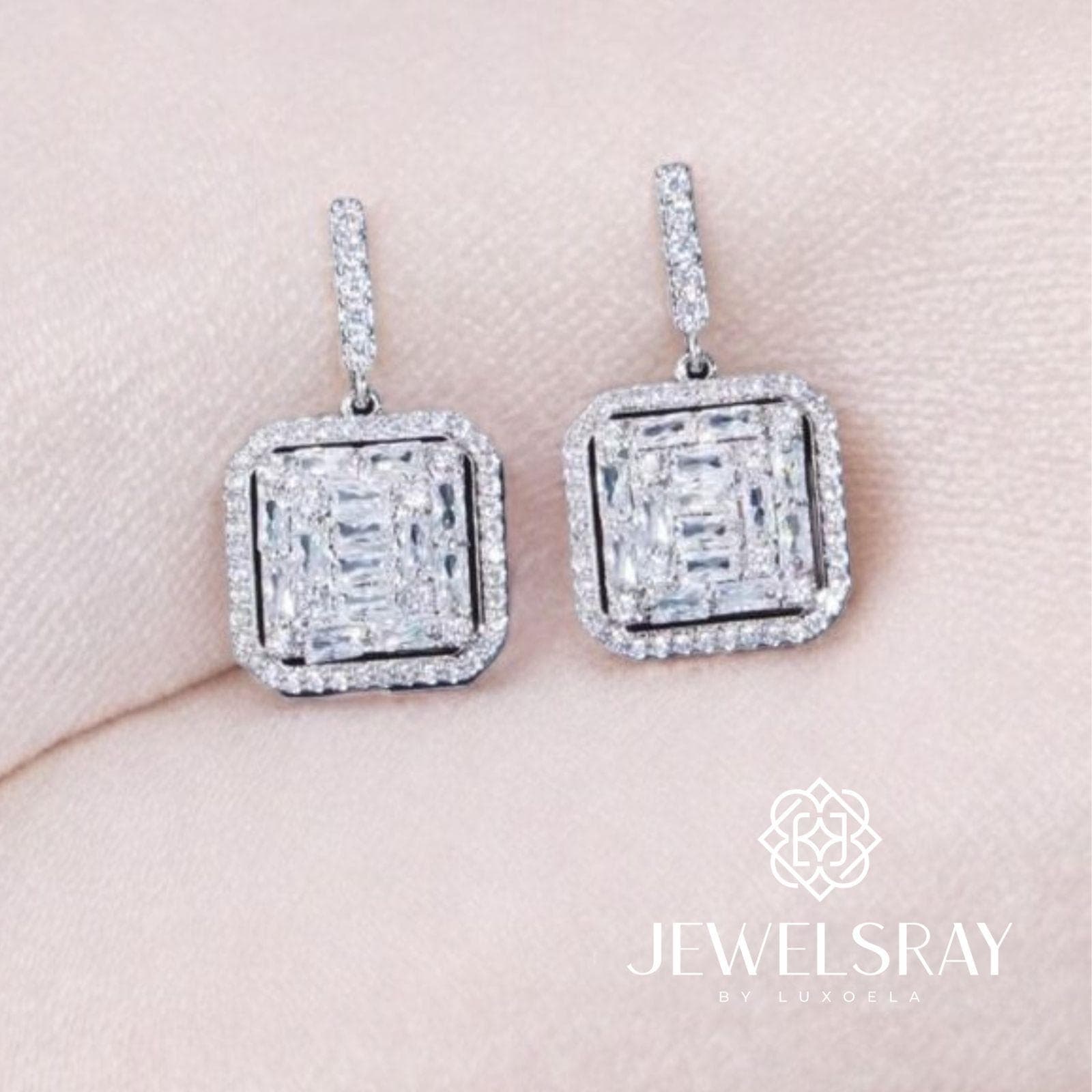Anting Pesta Baela Earrings Perhiasan Tunangan Lamaran Kawin Fancy Wedding Elegant Engagement Married Bridal Jewelsray CZ Luxoela