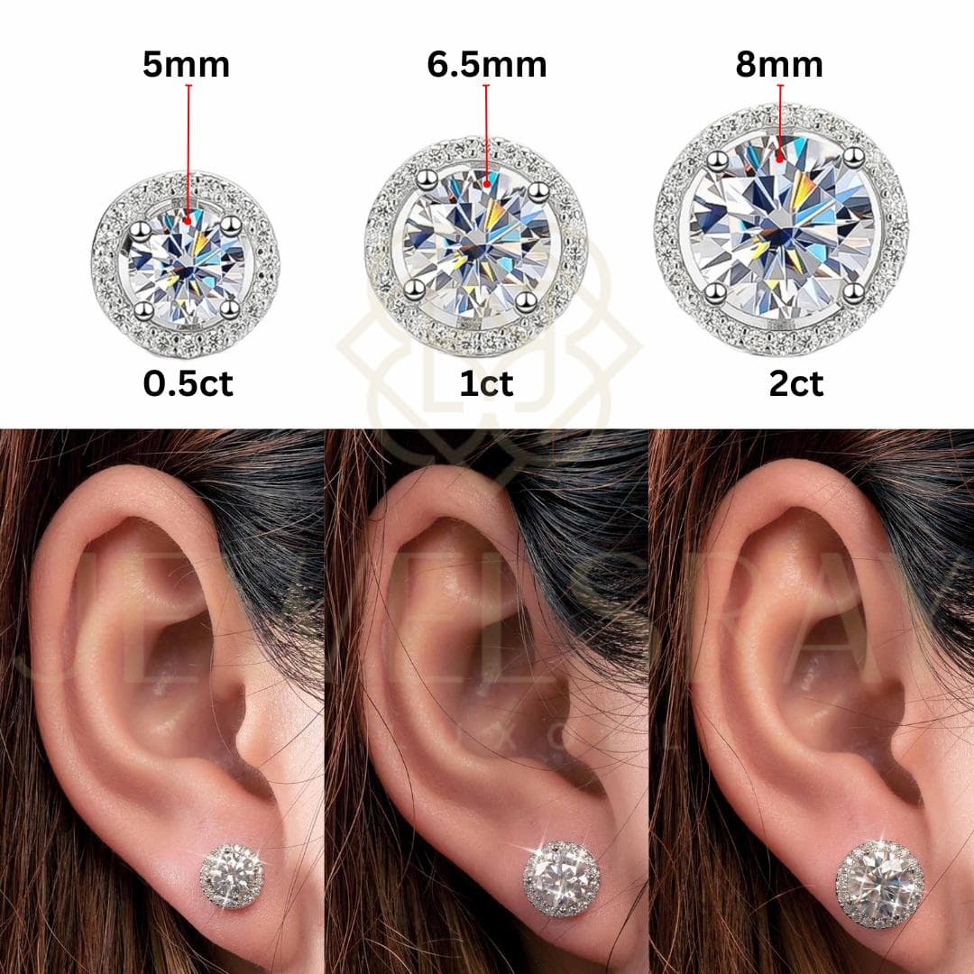 Anting Hermione Moissanite Earrings Diamond Look Lamaran Kawin 2 Carat