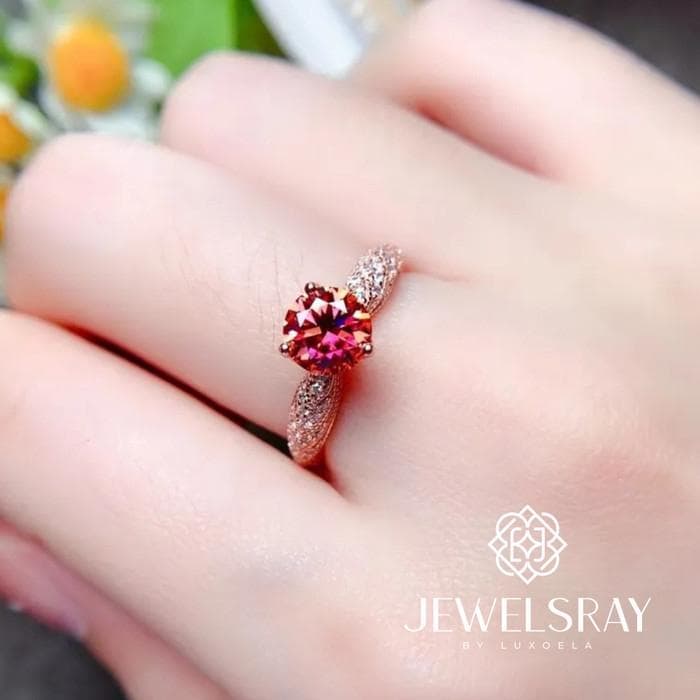 Cincin Kawin Alhambra Moissanite Ring Adjustable Diamond Look Lamaran