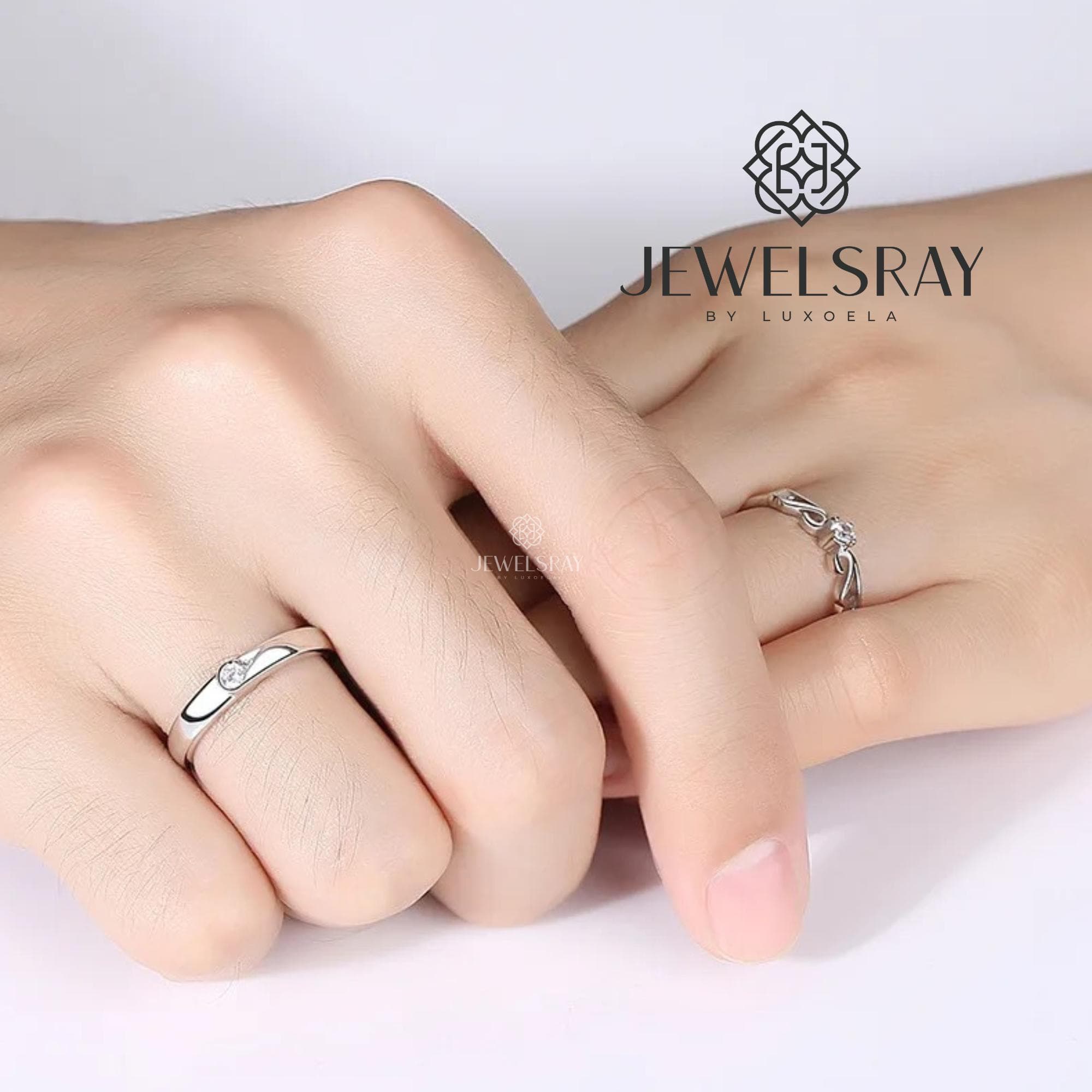 Godwin Couple Ring Moissanite Diamond Look Cincin Lamaran Tunangan