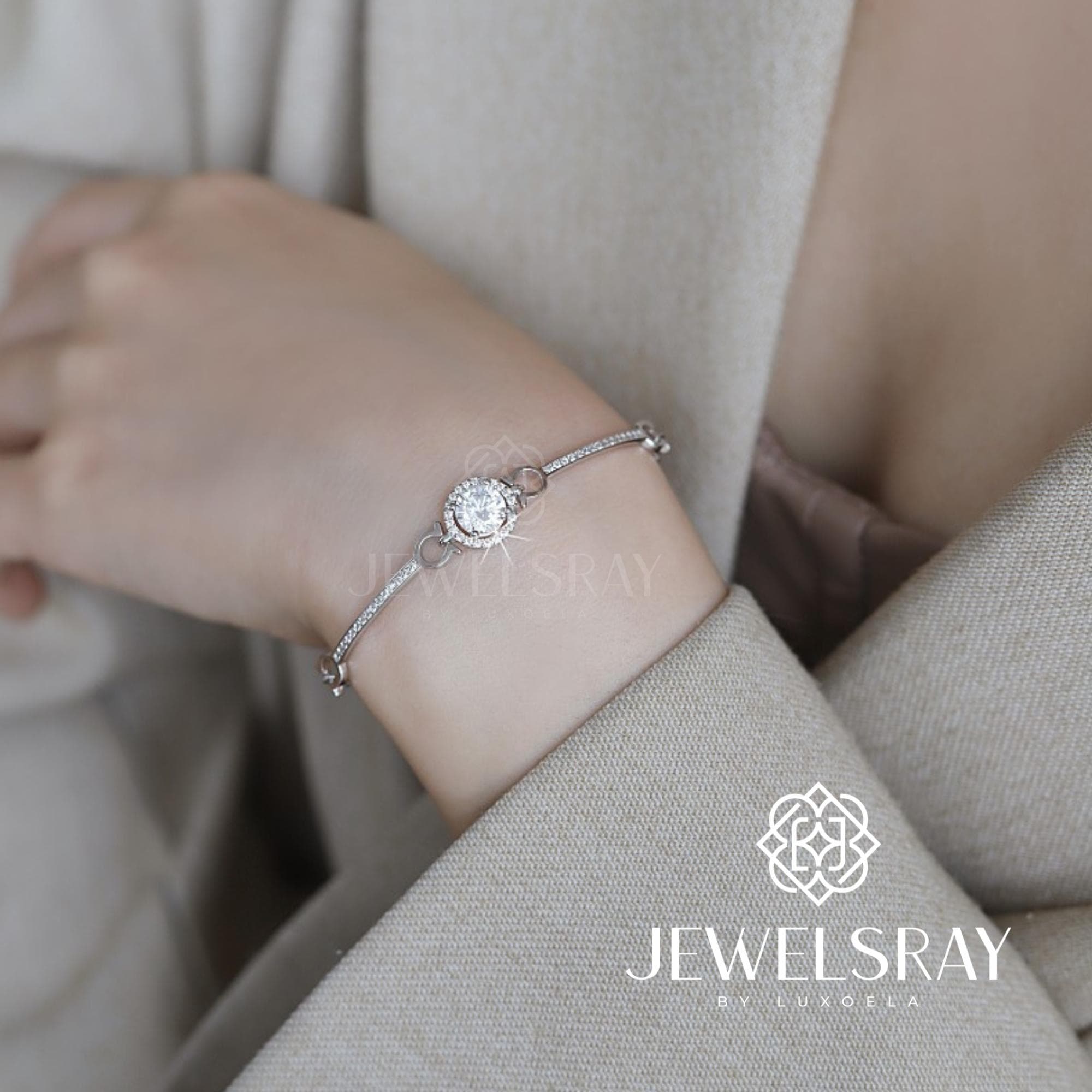 Gelang Moissanite Cheval Short Diamond Look Bracelet Berlian Setting
