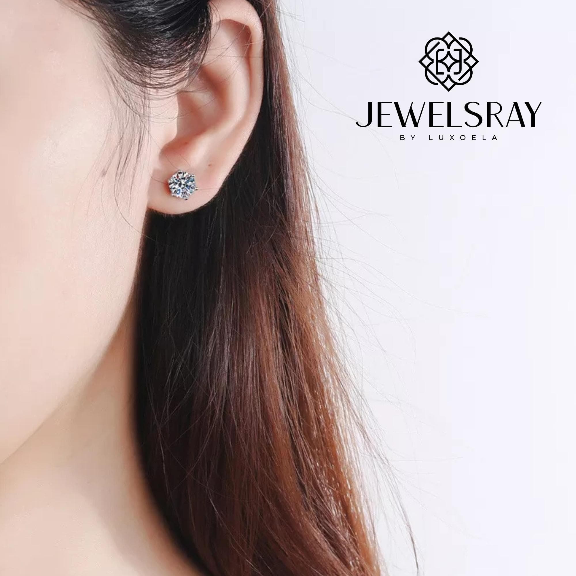 Uri Earrings Moissanite - Diamond Look Anting Berlian Setting Gold