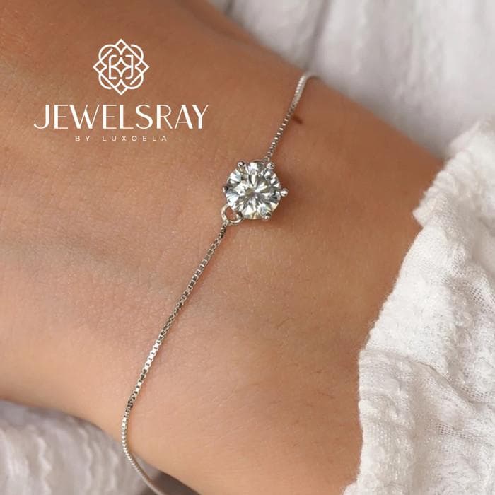 Gelang Eleanor Moissanite Bracelet Diamond Look Tunangan Kawin Lamaran