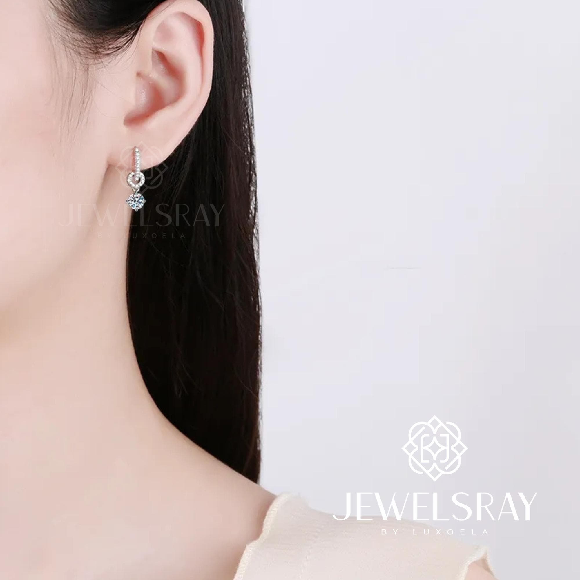 Anting Donut Moissanite Earrings Diamond Look Lamaran Kawin Tunangan