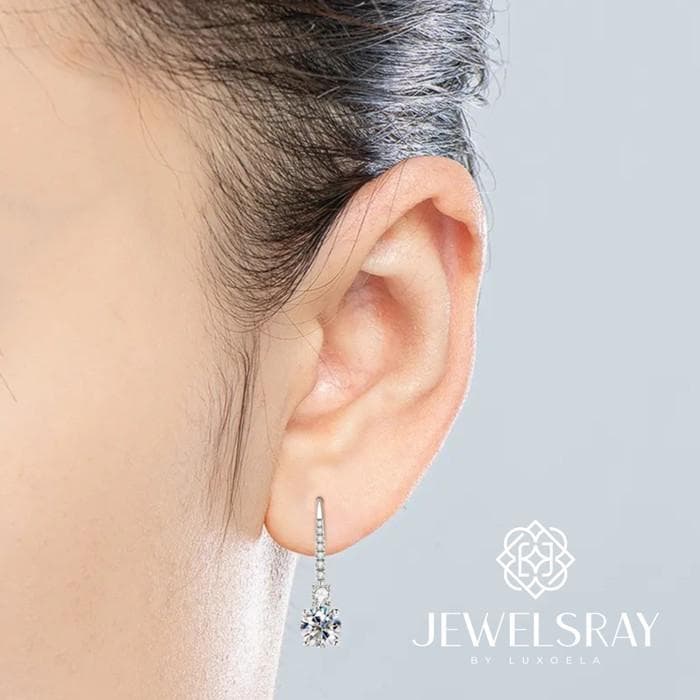Anting Adison Moissanite Earring Diamond Look Lamaran Tunangan Kawin