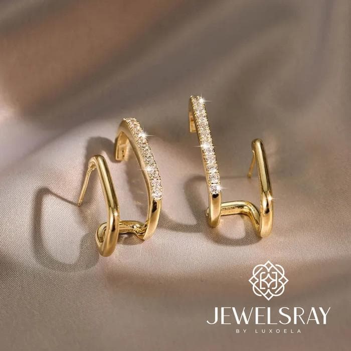 Anting Clarice Moissanite Earring Diamond Look Lamaran Tunangan Kawin