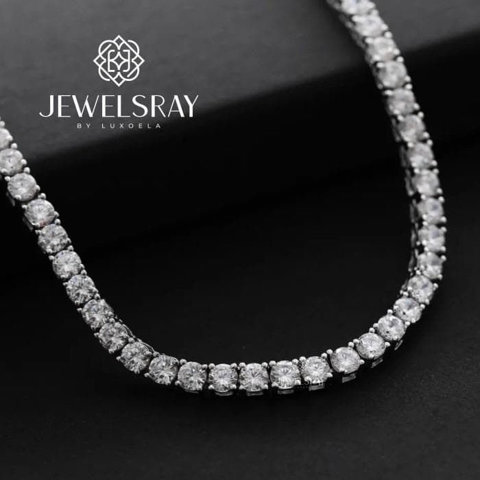 Kalung Tennis Moissanite Libertee Necklace Fancy Elegant Bride Jewels