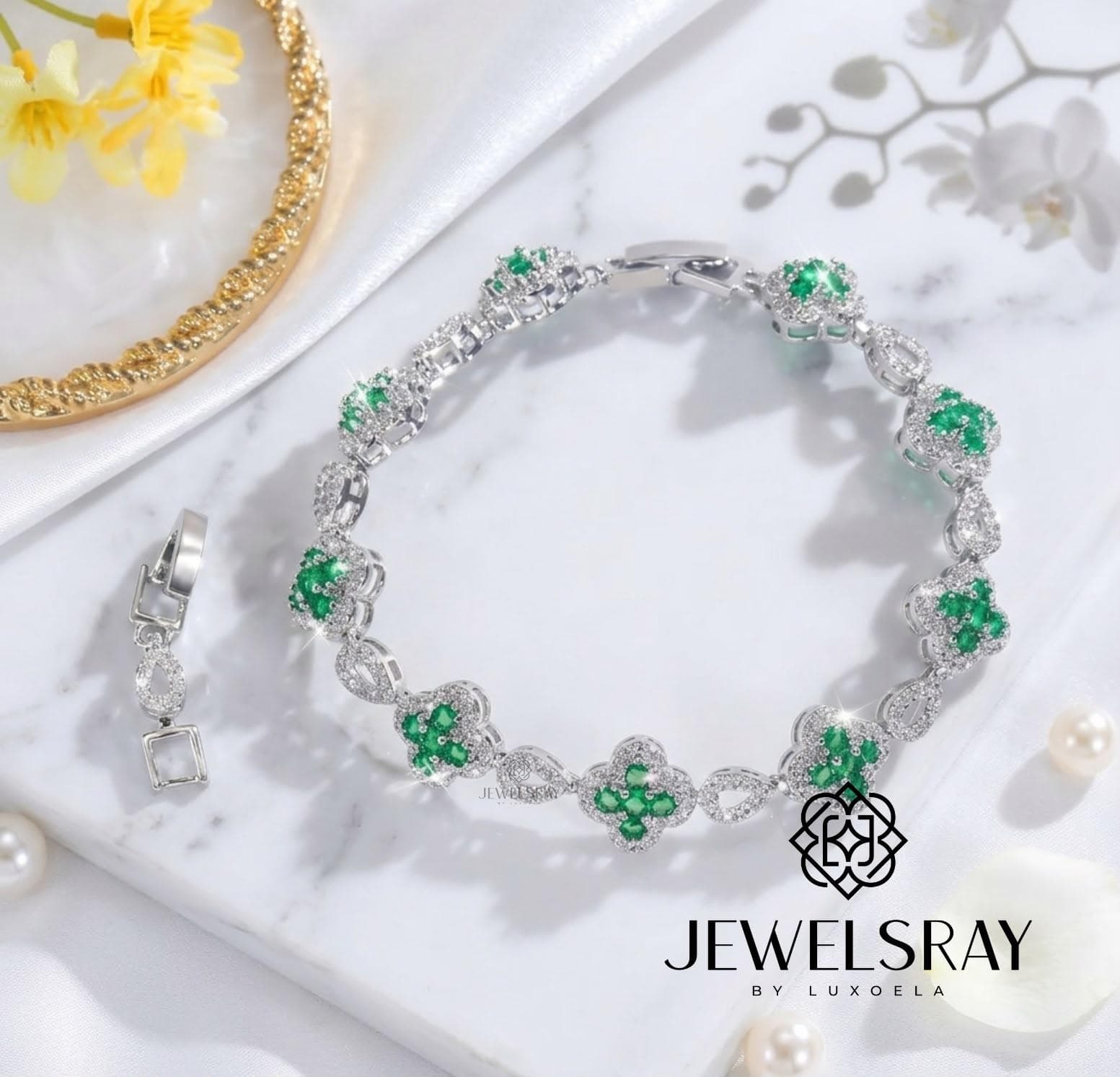 Gelang Pesta Yongin Bracelet Perhiasan Elegant Fancy Jewelry Wedding CZ Jewelsray Luxoela