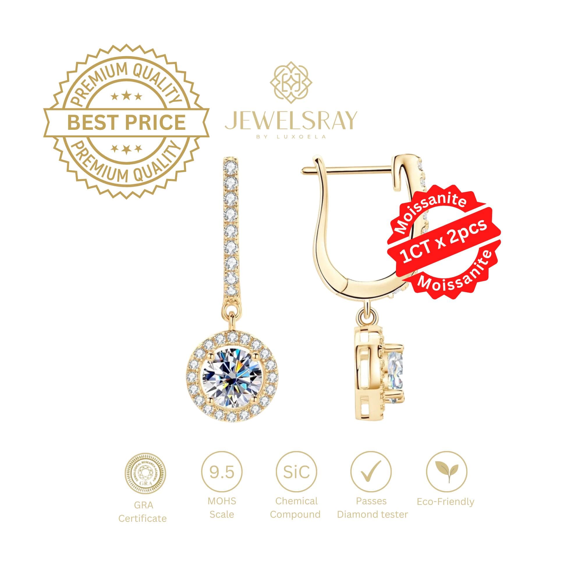 Anting Evermore Moissanite Earrings Jewelry Diamond Look Jewelsray