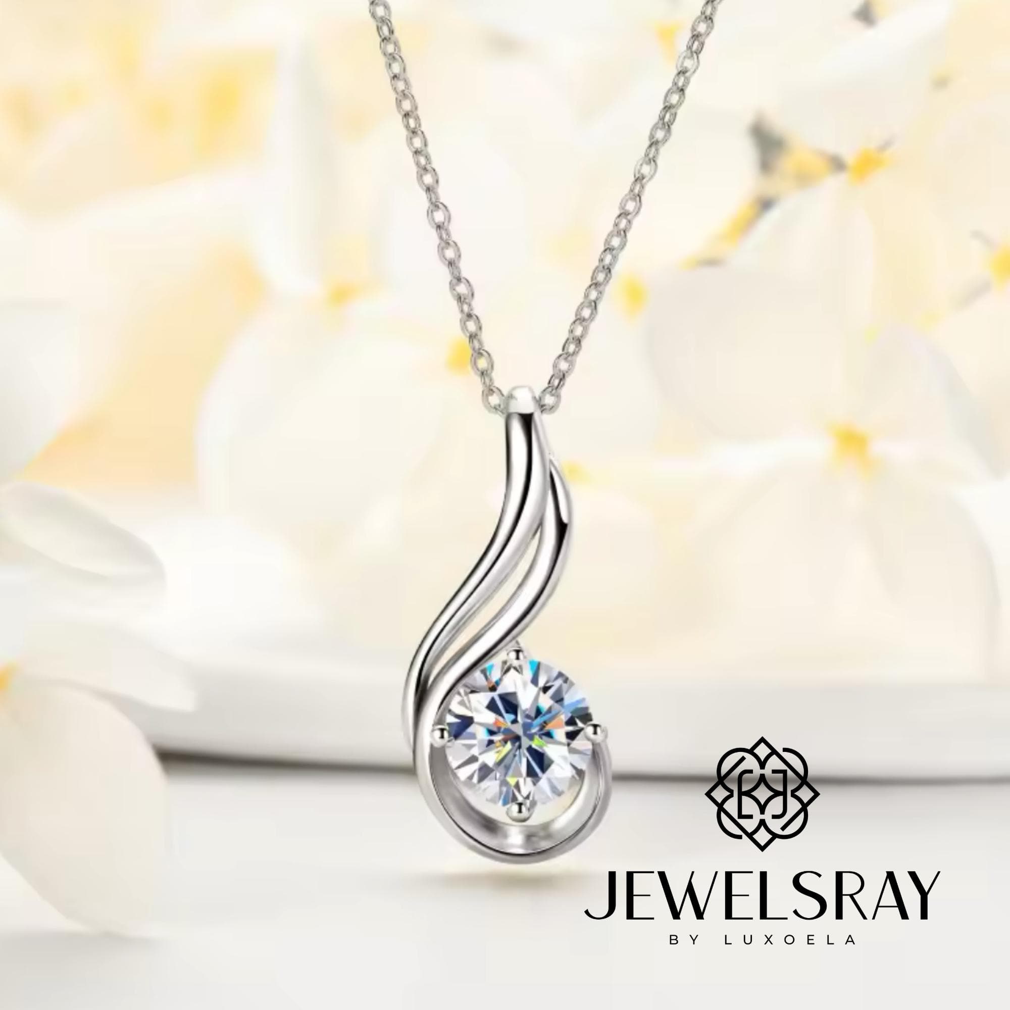 Melody Necklace - Moissanite Necklace Diamond Look Lamaran Kawin Tunangan