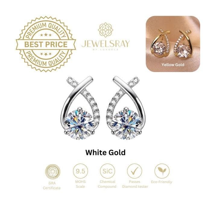 Anting Annika Moissanite Earring Diamond Look Lamaran Tunangan Kawin