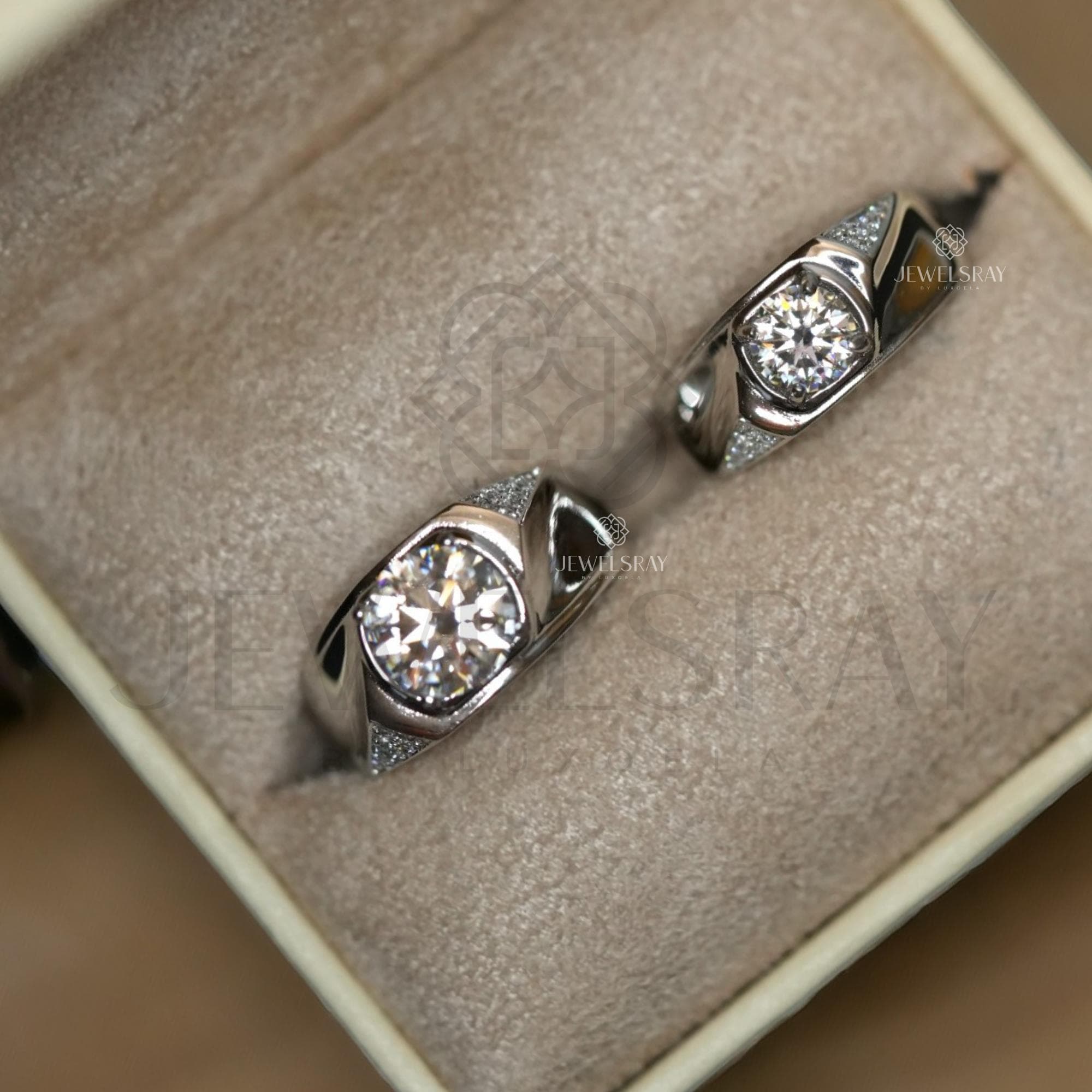 Cincin Pria Philip Moissanite Man Ring Adjustable Elegant Fancy Ring
