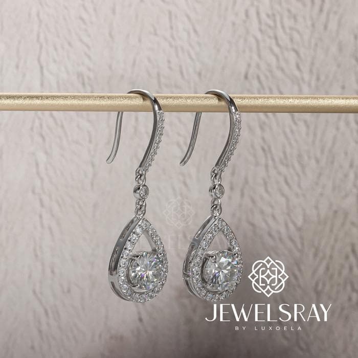 Anting Piru Moissanite Earrings Diamond Look Lamaran Kawin Tunangan