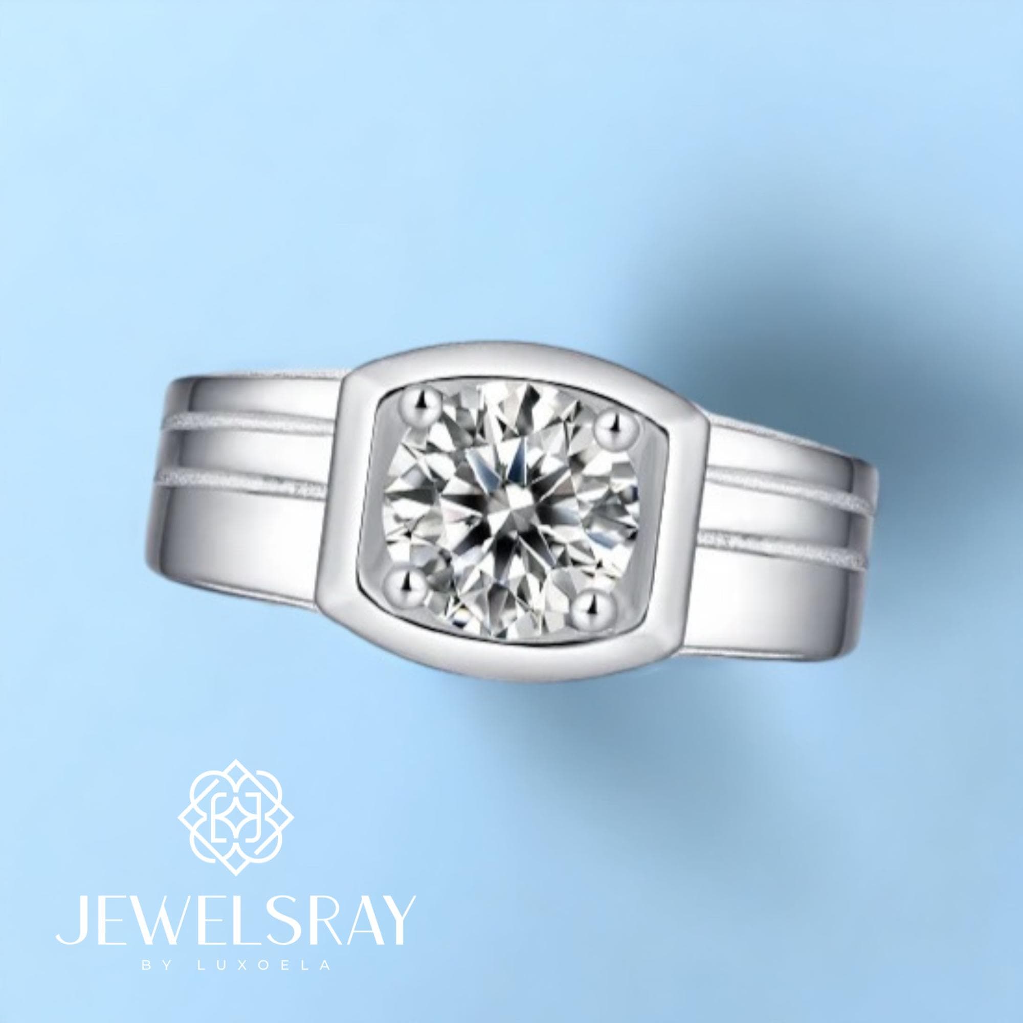 Cincin Pria Lucas Moissanite Man Ring Adjustable Elegant Fancy Ring