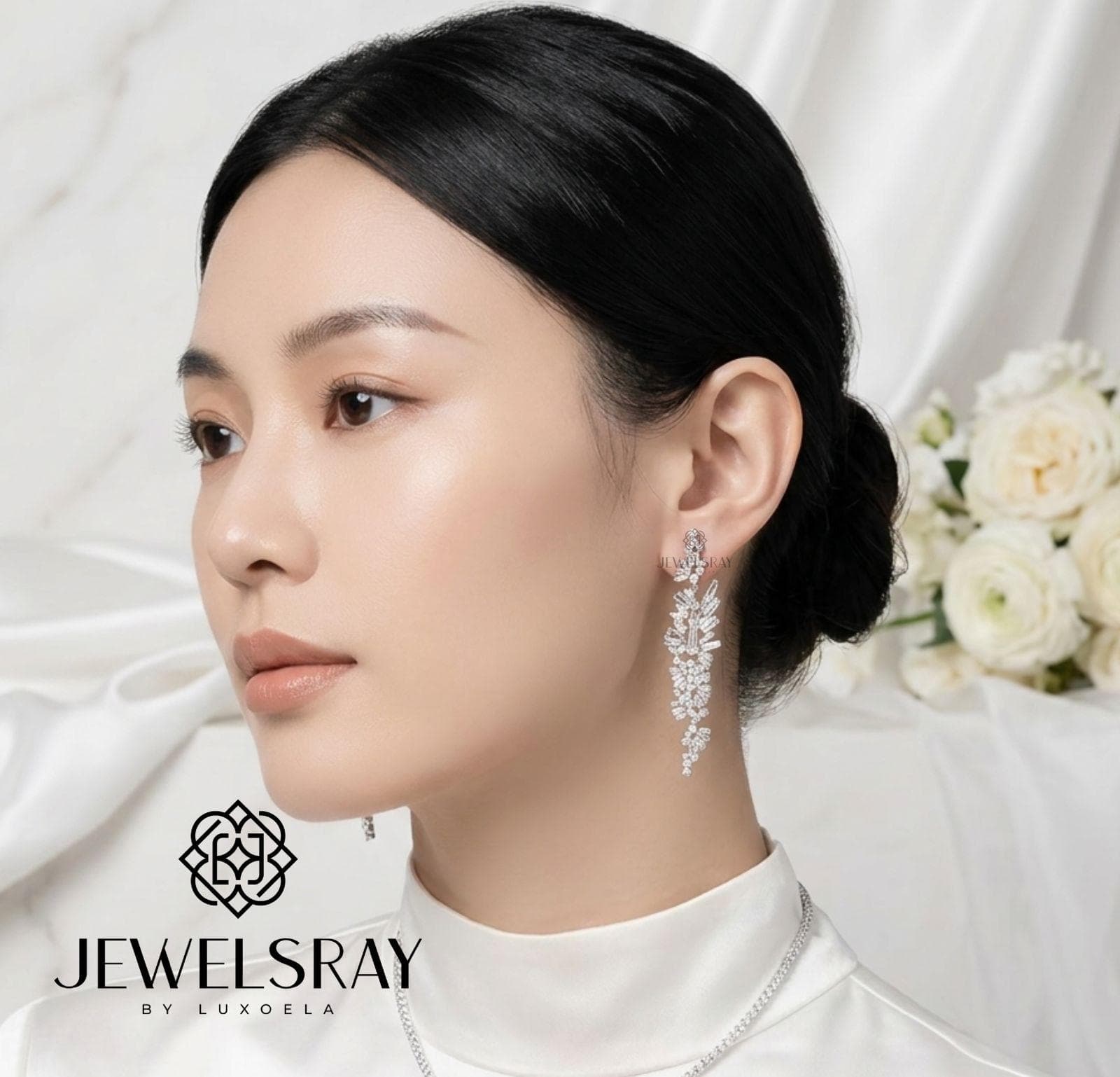 Anting Pesta Gyeongju Earrings Perhiasan Tunangan Lamaran Kawin Fancy Wedding Elegant Engagement Married Bridal Jewelsray CZ Luxoela