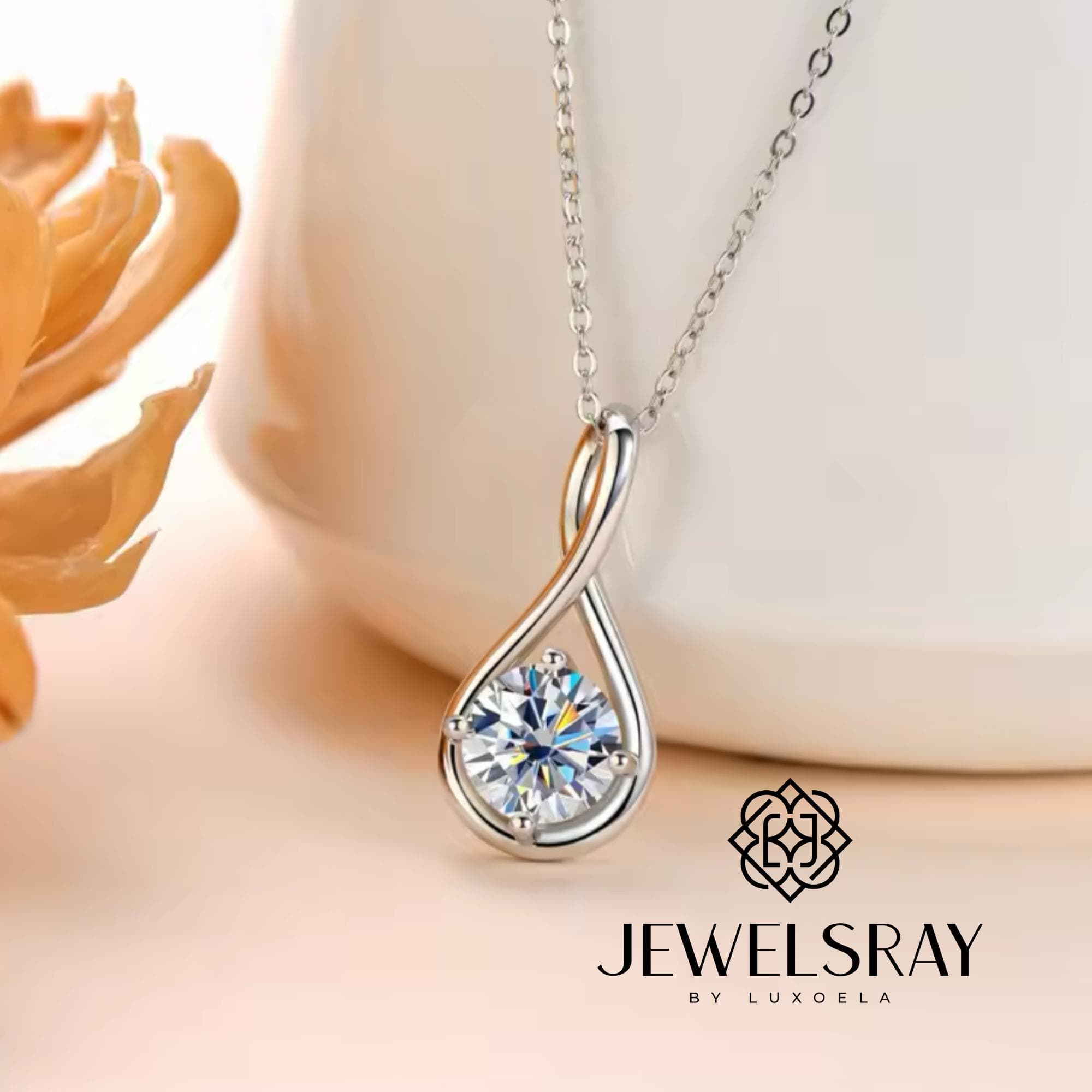 Arla Necklace - Moissanite Necklace Diamond Look Lamaran Kawin Tunangan