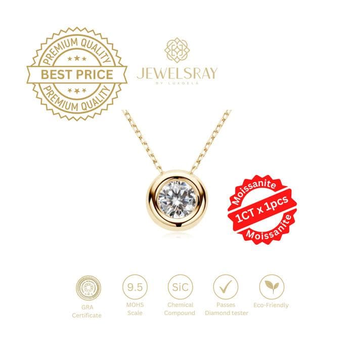 Kalung Lane Moissanite Necklace Diamond Look Rose Gold / Yellow Gold