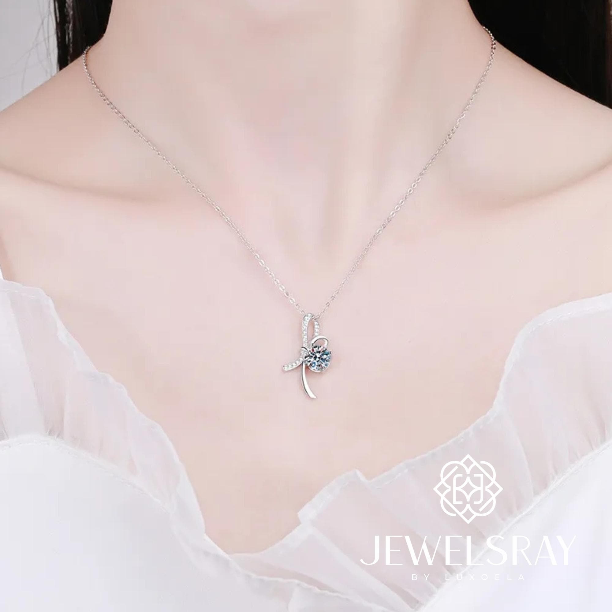 Kalung Silka Moissanite Necklace Diamond Look Lamaran Kawin Tunangan