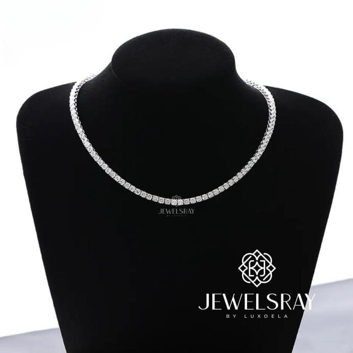 Kalung Tennis Moissanite Libertee Necklace Fancy Elegant Bride Jewels