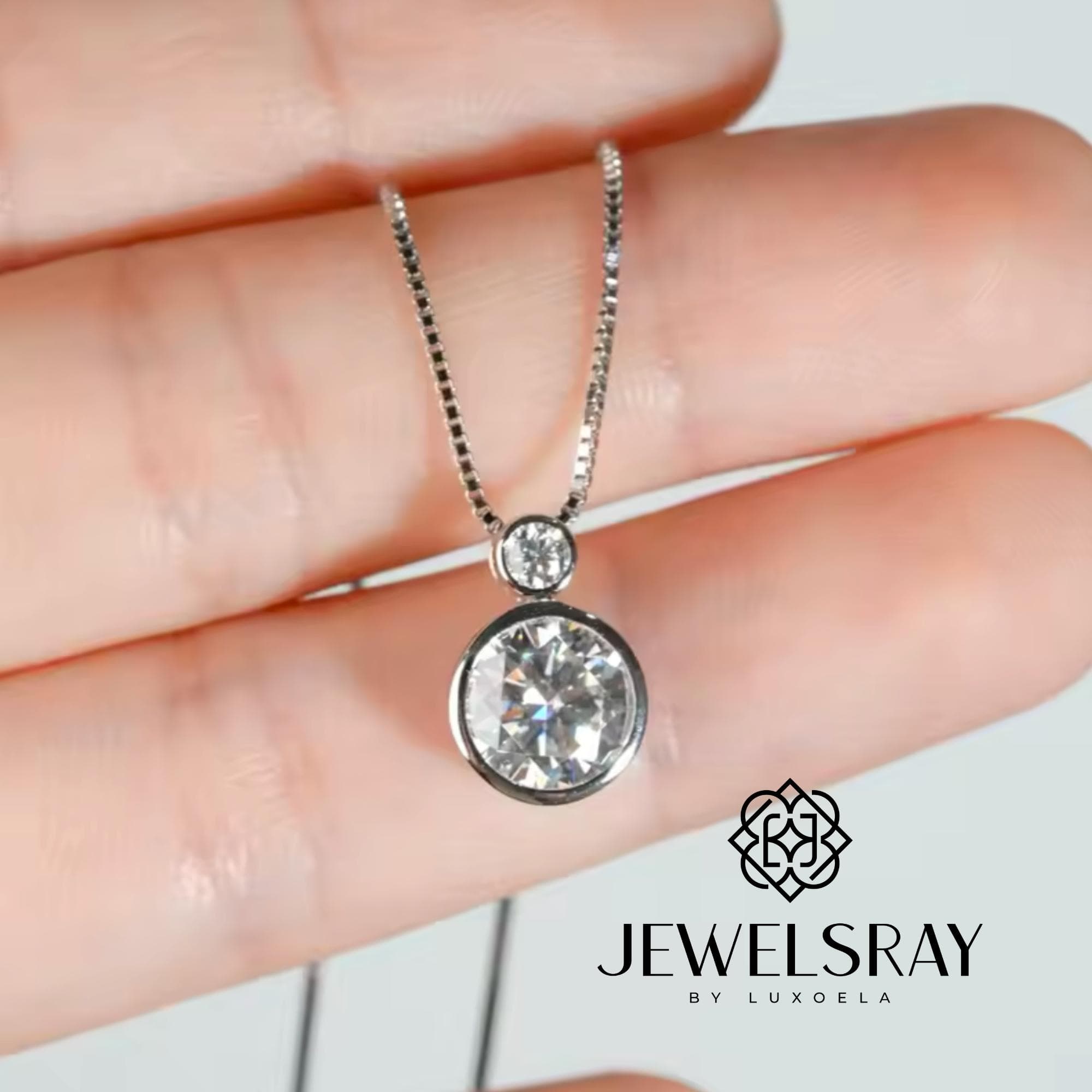 Chantelle Necklace - Moissanite Necklace Diamond Look Lamaran Kawin Tunangan