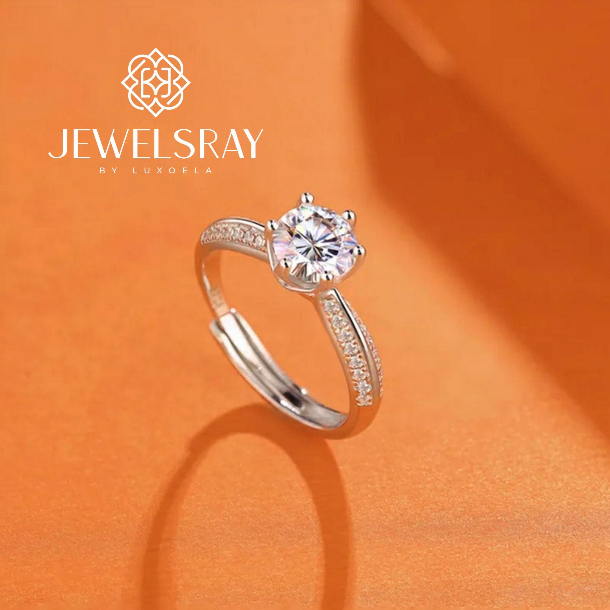 Cincin Kawin Ruri Moissanite 0.5 carat Ring Adjustable Diamond Look Lamaran