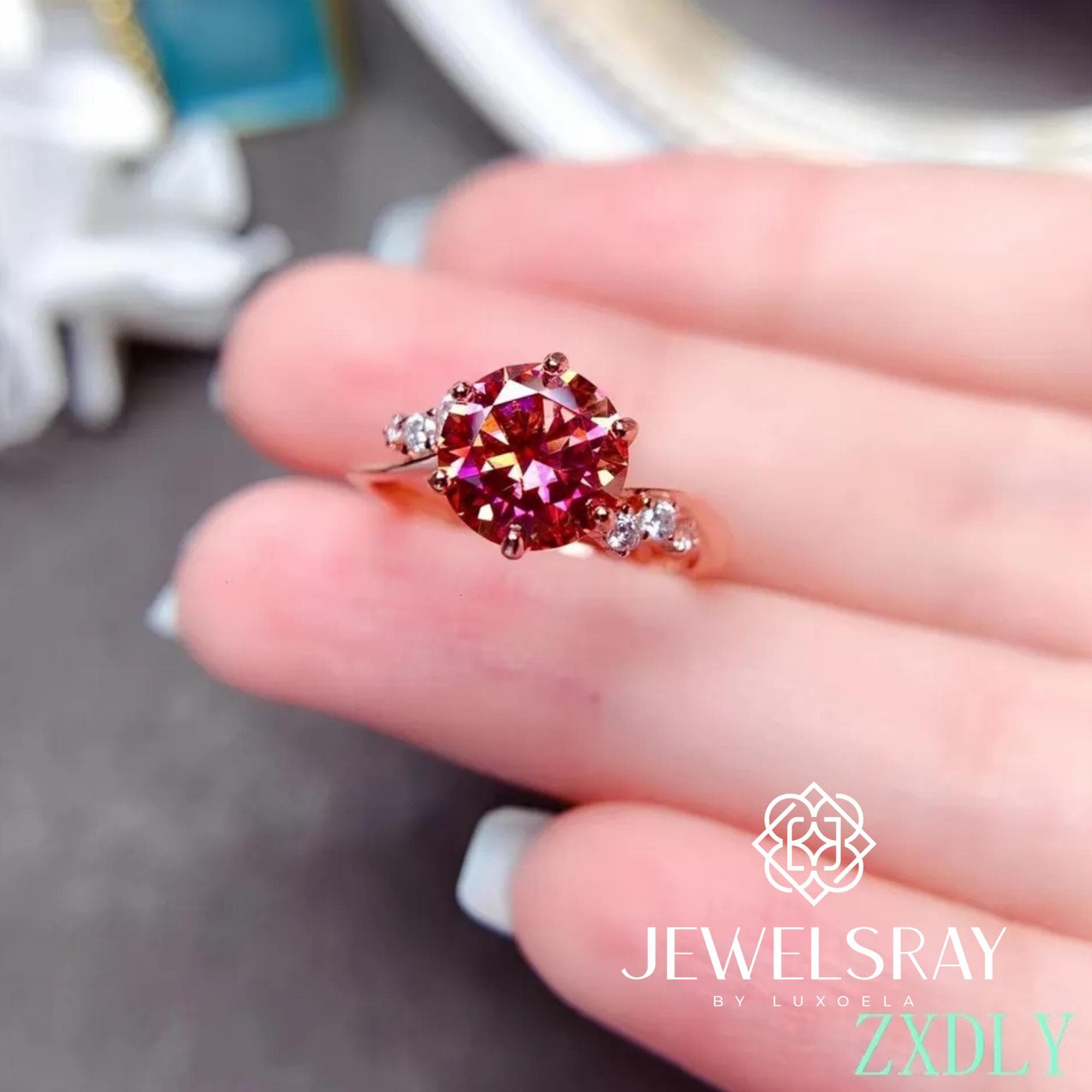 Cincin Kawin Aquilla Moissanite Ring Adjustable Diamond Look Lamaran