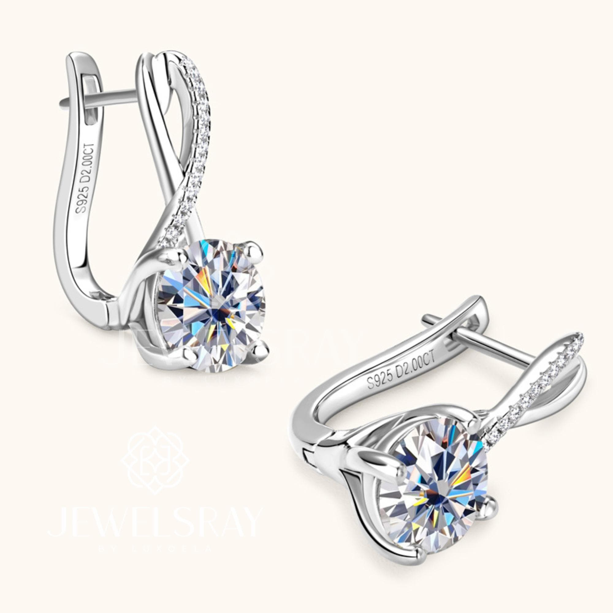 Anting Otto Moissanite Earrings Diamond Look Lamaran Kawin Tunangan