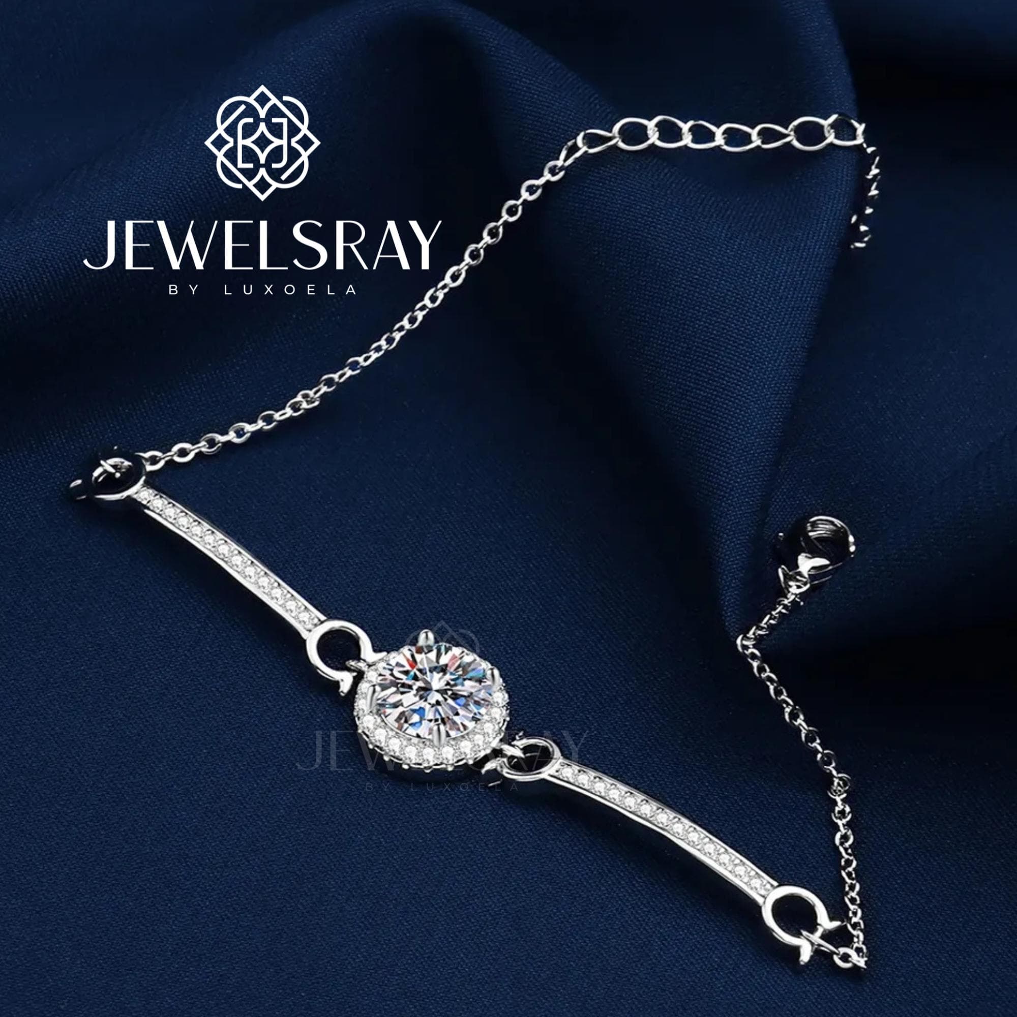 Gelang Moissanite Cheval Long Diamond Look Bracelet Berlian Setting